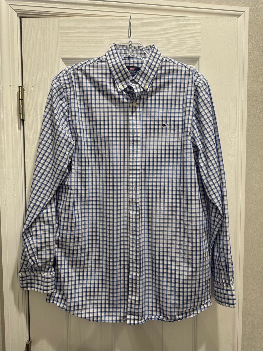 Vineyard Vines Blue and White Checked Button-Down Shirt